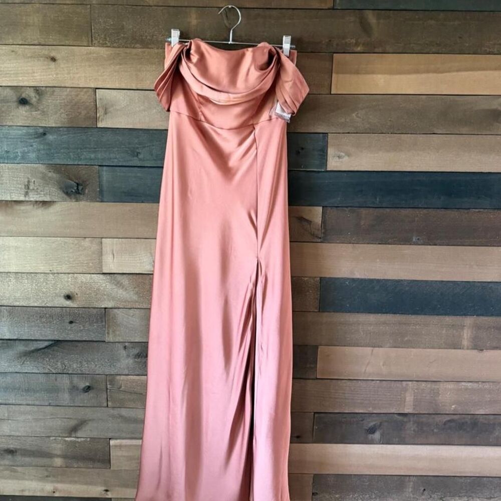 Birdy Grey Mia Matte Satin Dress Terracotta Convertible Bridesmaid Dress l Small - Picture 5 of 8